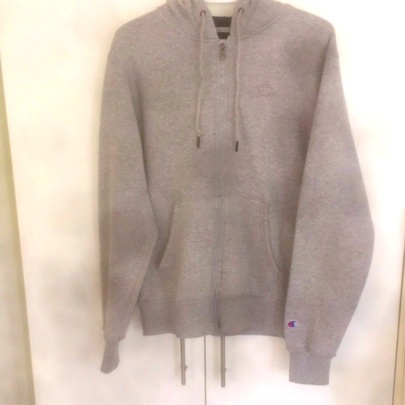 Champion Men's Gray Full Zip Hoodie - Small (Fits Medium), 50% Cotton - Picture 8 of 13